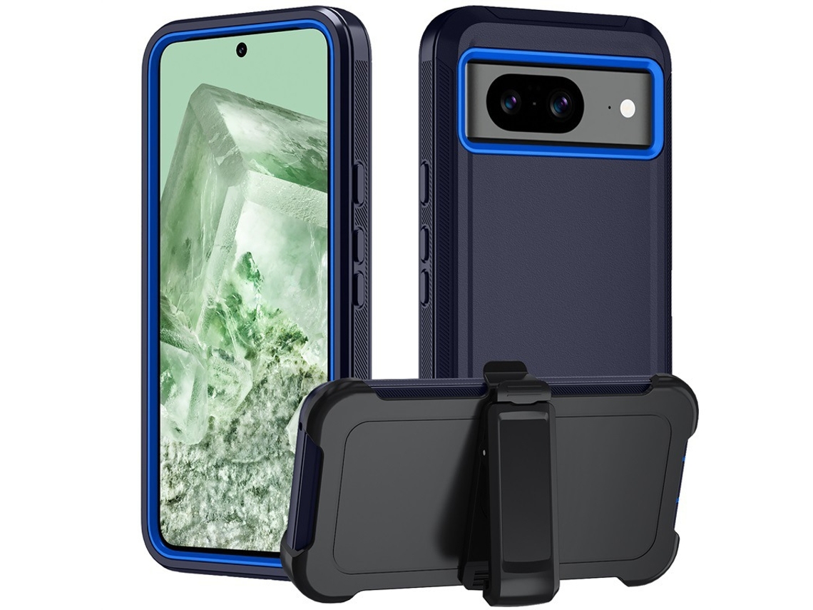 Capa Hexinyigjly Para Google Pixel8a Com Clip De Cinto | Proteção Total Anti-quedas Azul-escuro