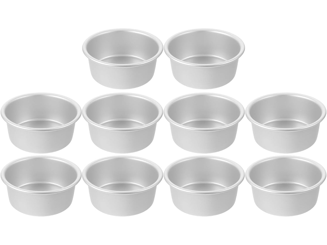 Conjunto De 10 Formas Redondas Para Bolo Chiffon, Alumínio Anodizado