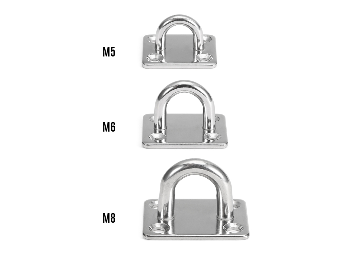 Placa De Olho De Saco 4pcs Aço Inox 304 M5/m6/m8 Gancho De Parede Para Barco Deck Corda Yoga Hamaca