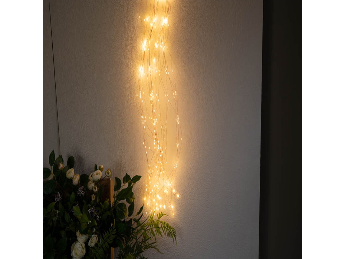 Luzes de Natal Rgb para Árvore, com Temporizador Alimentado por Bateria e Efeito Cascata. MDUG (branco Quente, 5 X 2 M)