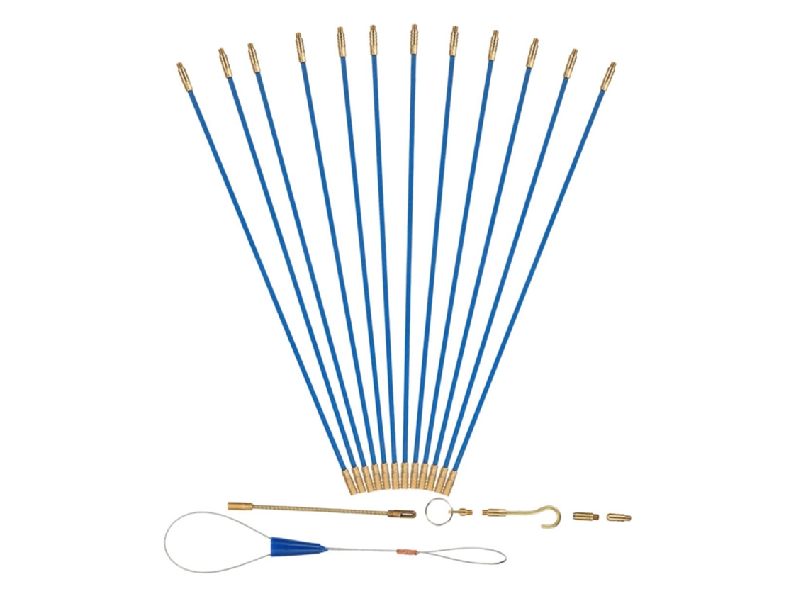 Kit De Agulhas Para Puxar Fibra Vidro 33 Cm,empurrar Fios Elétricos 12 Peças,cabos Baixo Atrito