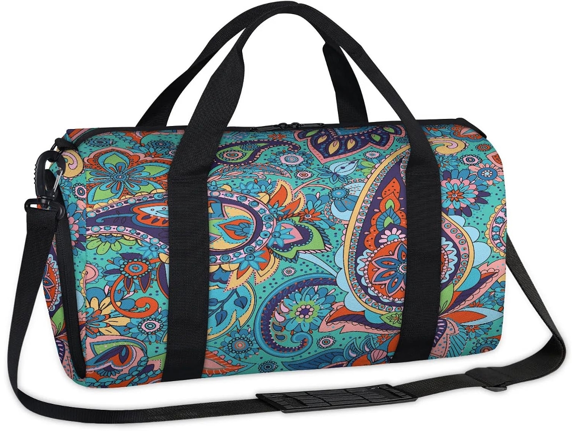 Bolsa Paisley Floral 45x21x23cm Tecido Poliést. S/MARCA