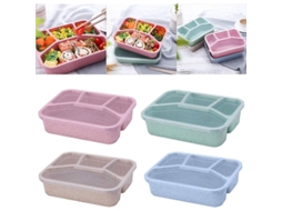 Lancheira Bento reutilizável de plástico de 1000ml com compartimentos herméticos para lanche escolar e trabalho (modelo 2026).