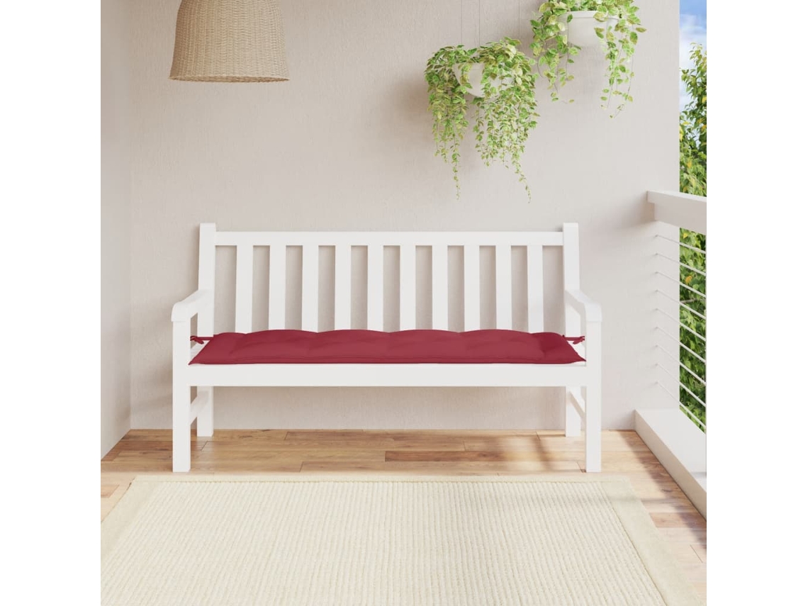 Vidaxl Almofadão P/ Banco De Jardim Tecido Oxford Vermelho Tinto