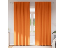 Vidaxl Cortinas Blackout Com Argolas 2 Unid. Laranja Brilhante