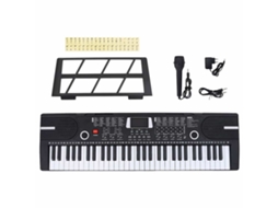Vidaxl 61 Teclas Piano Teclado Elétrico Com Suporte De Música