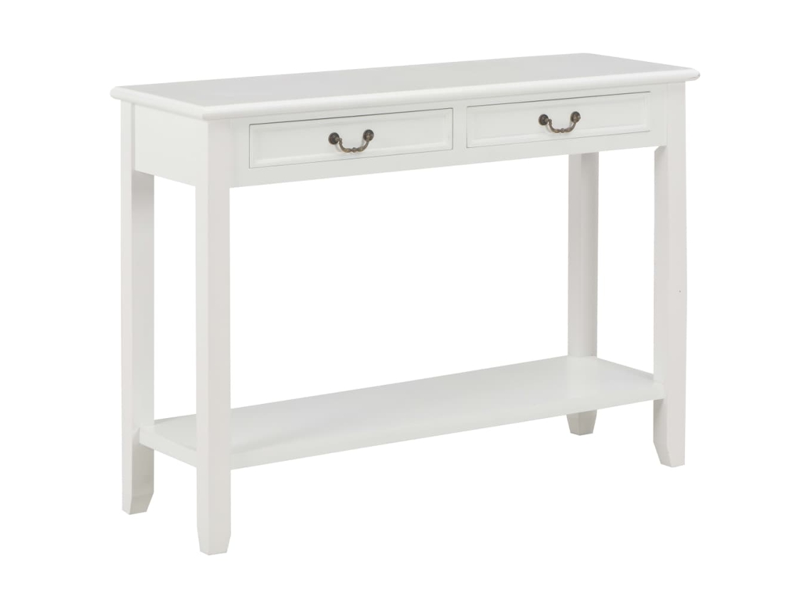 Vidaxl Mesa Consola 110x35x80 Cm Madeira Branco