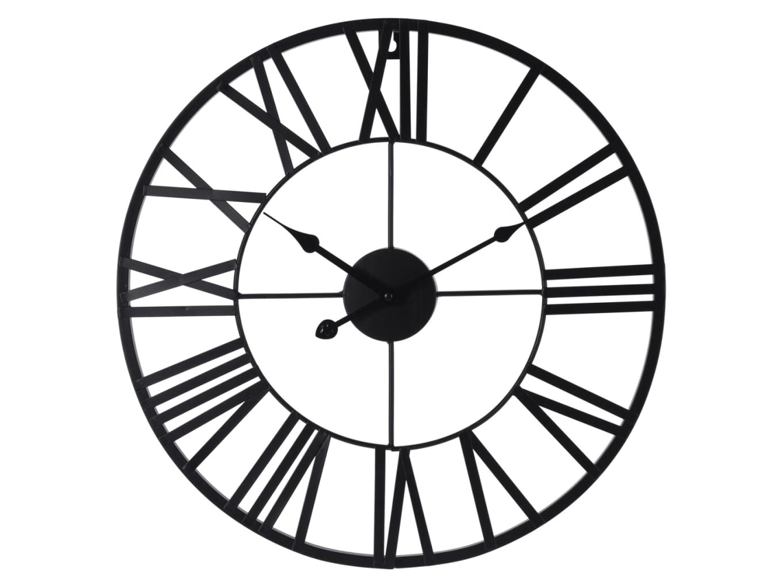 Relógio de parede H&S COLLECTION Preto Aço (47 x 47 x 4 cm)