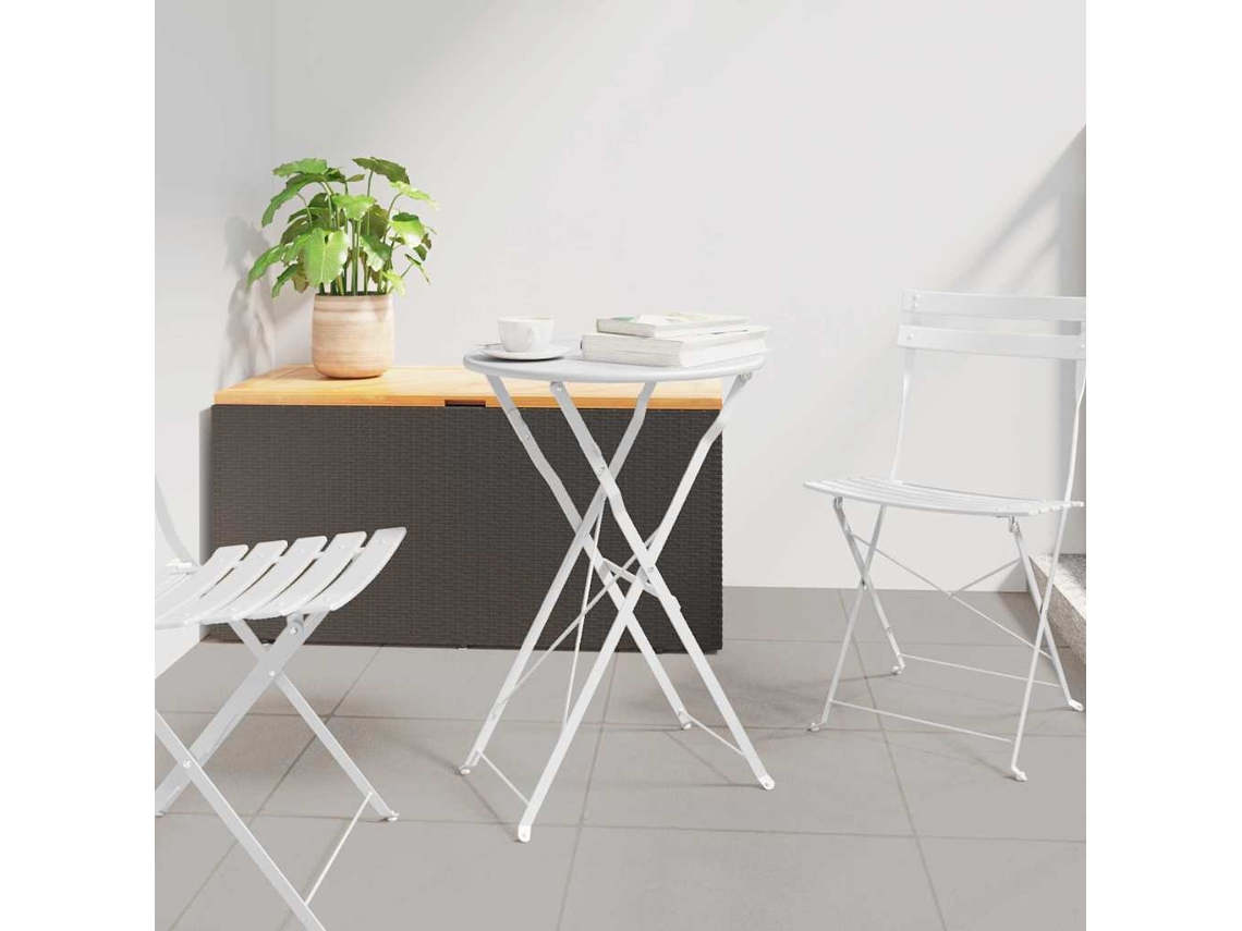 Vidaxl Mesa De Esplanada Branco Ø 50 X 71 Cm