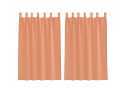 Maison Exclusive - Cortinas De Voile Com Laços 2 Pcs Terracota 140x175 Cm