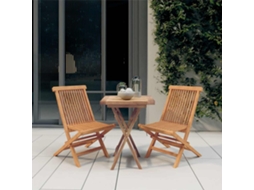 Vidaxl 3 Pcs Conjunto de Jantar para Jardim Madeira de Teca Maciça