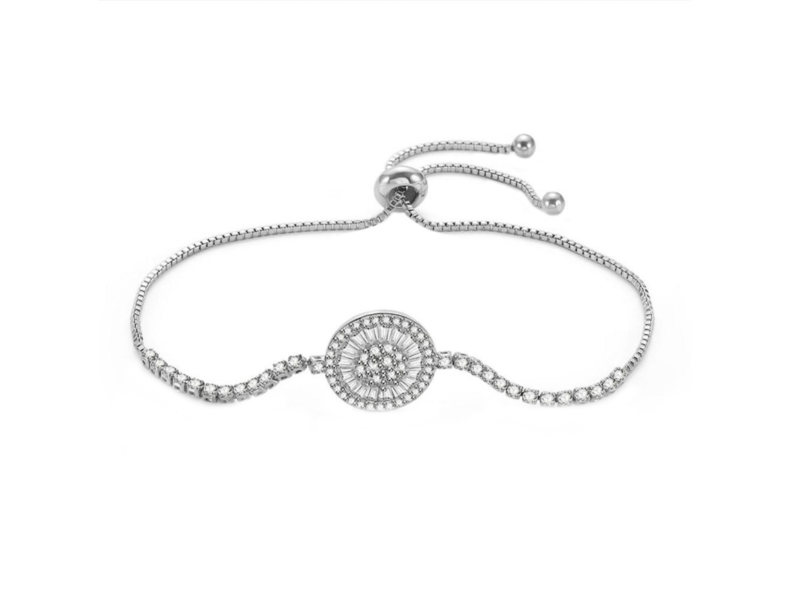 Pulseira Ajustável Com Zircão Redondo Simples