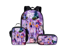 Conjunto De Mochila Estampada Com Bolsa De Refeição E Estojo, Impermeável, Grande Capacidade, Proteção Espinhal E Alívio De Estresse Estilo 30