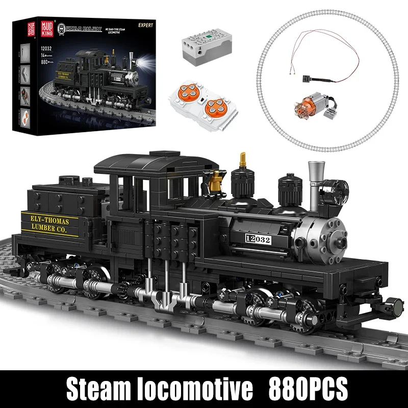 (880 Peças) Brinquedo De Trem Técnico Com Controle Remoto, Locomotiva A Vapor Shea, Blocos De Montar Para Montar Carros.