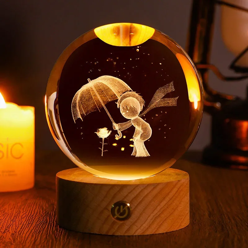 Bola de Cristal de 60mm com Gravação a Laser 3d MDUG (estilo 2 60mm)