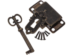 Fechadura De Estilo Antigo Com Chave, Vintage Para Caixas Joias E