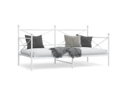 Cama De Solteirocama De Adultocama De Dia Sem Colchão 107x203 Cm Aço Branco Wsd86916