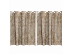 Conjunto 2 Cortinas De Veludo Vidaxl Bege Veludo (140 X 140 Cm)