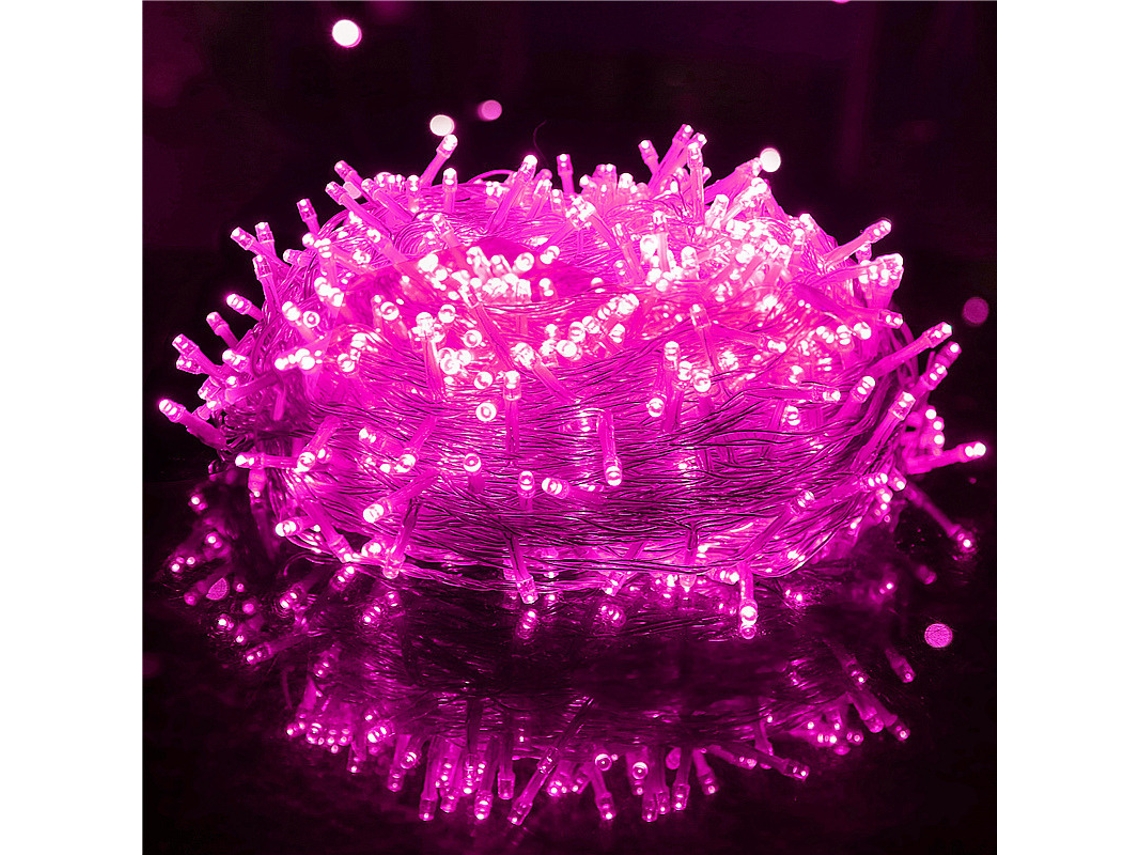 (rosa, 10m, 100 Leds) Luzes Decorativas De Led Para O Natal