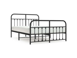 Bed Frame, Bed Frames Vidaxl Preto Aço (135 X 190 Cm)