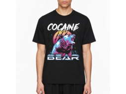 Rockinstone Cocaine Bear Very 80's Bear Black Adult T-shirt Size:xxxl