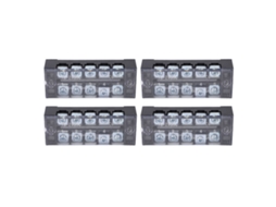 Barrera De Terminales De Doble Fila Con Tuerca Y Tapa, 600v 25a, 4 Piezas, 5 Posiciones (2505)