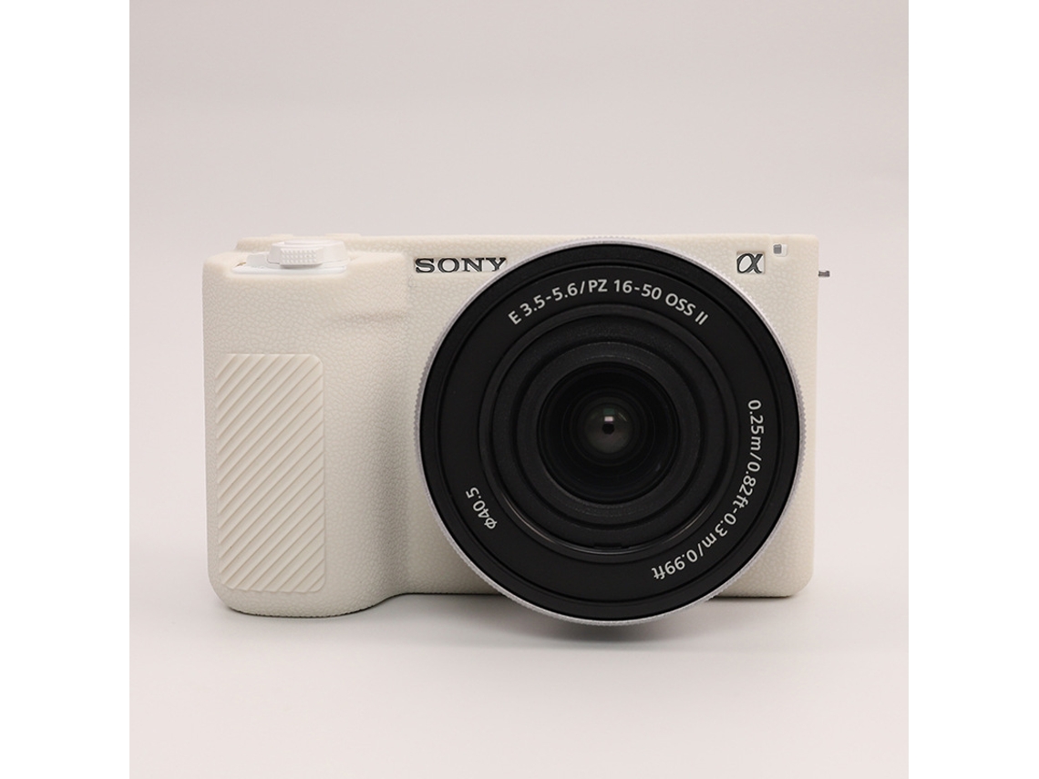 Capa para Sony Zve10m2 Capa de Silicone com Textura de Lichia para Câmera CUICH (bege)