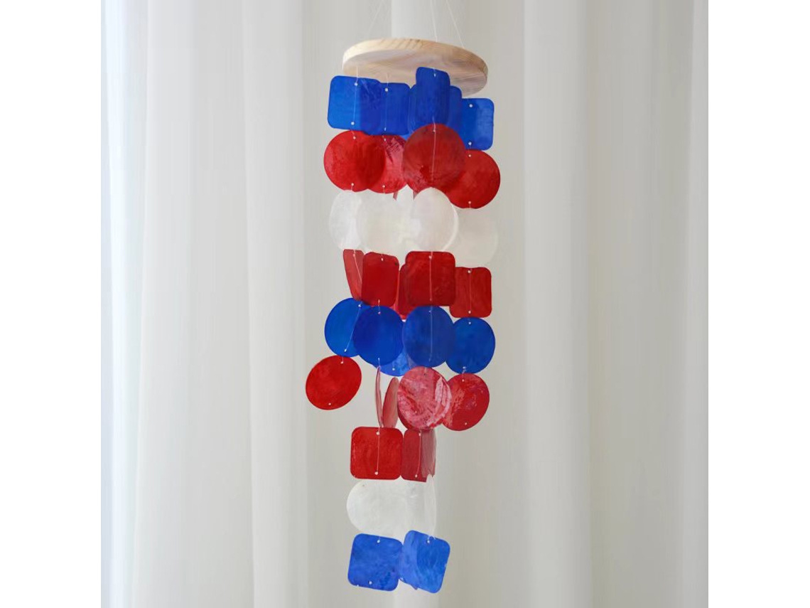 Artwork Capiz Garden Wind Chimes Com Branco Frio Tamanho Único Slowmoose