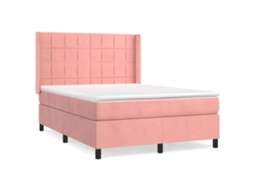 Box Spring Bed, Box Spring Beds Vidaxl Cor-de-rosa Veludo (140 X 190 Cm)
