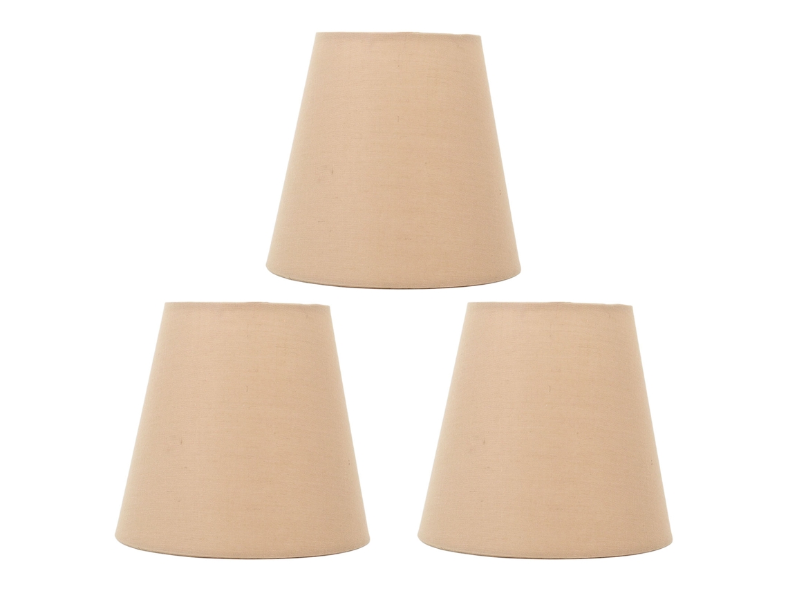 Conjunto de 3 Abajur de Tecido Moderno E14 com Capa de Poeira para Quarto Khaki S/MARCA
