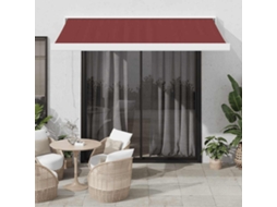 Vidaxl Toldo Retrátil Manual 350x250 Cm Bordô