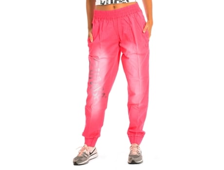 Calças compridas femininas Zumba Active com bainha rosa (G)