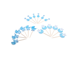Laxiscreed Pack De 18 Toppers Para Cupcake Infantil Menino - Decoração Azul De Festa