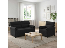 Vidaxl Conjunto De Sofás 2 Unid. Preto Tecido