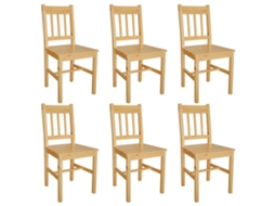 Vidaxl Cadeiras De Jantar 6 Pcs Madeira De Pinho