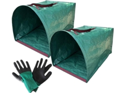 Conjunto De 2 Sacos Coletores Folhas Com Luvas
