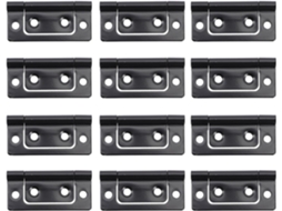 Conjunto De 12 Dobradiças Pequenas Ferro Preto Fosco, Multiuso, Para