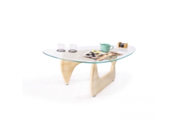 Mesa de centro Leyna Vidro transparente - Madeira clara 110 x 40 x 70cm cm