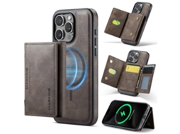 Compre Capa Magking K2 Series Para Iphone 16 Pro Compatível Com Magsafe Pctpupu Couro Com Bloqueio Rfid E Carteira Café