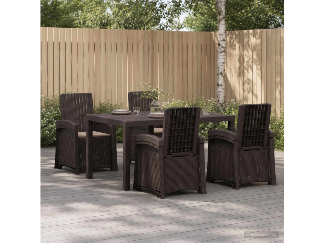 Vidaxl Conjunto De Jantar Para Jardim 5 Unid. Pp