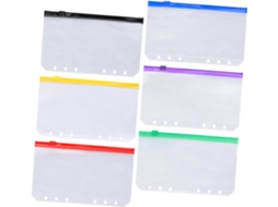Organizadores De Pastas Com 6-furos, 6-unidades Em Cores Sortidas, Sacos Transparentes Em Pvc Fosco, Bolsos Práticos