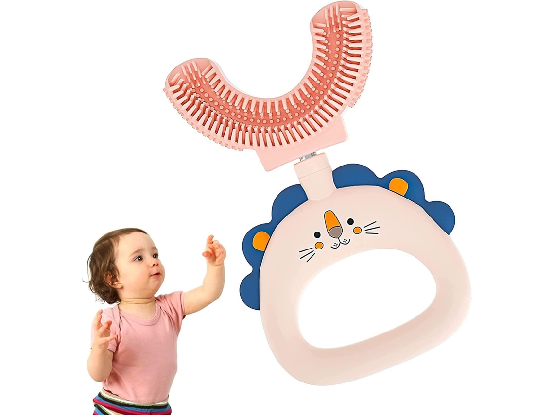 Escova de Dentes em Formato U, 360° para Limpeza Oral, Infantil com Cabeça Escov a Que Limpa Toda Boca, GOKOCO
