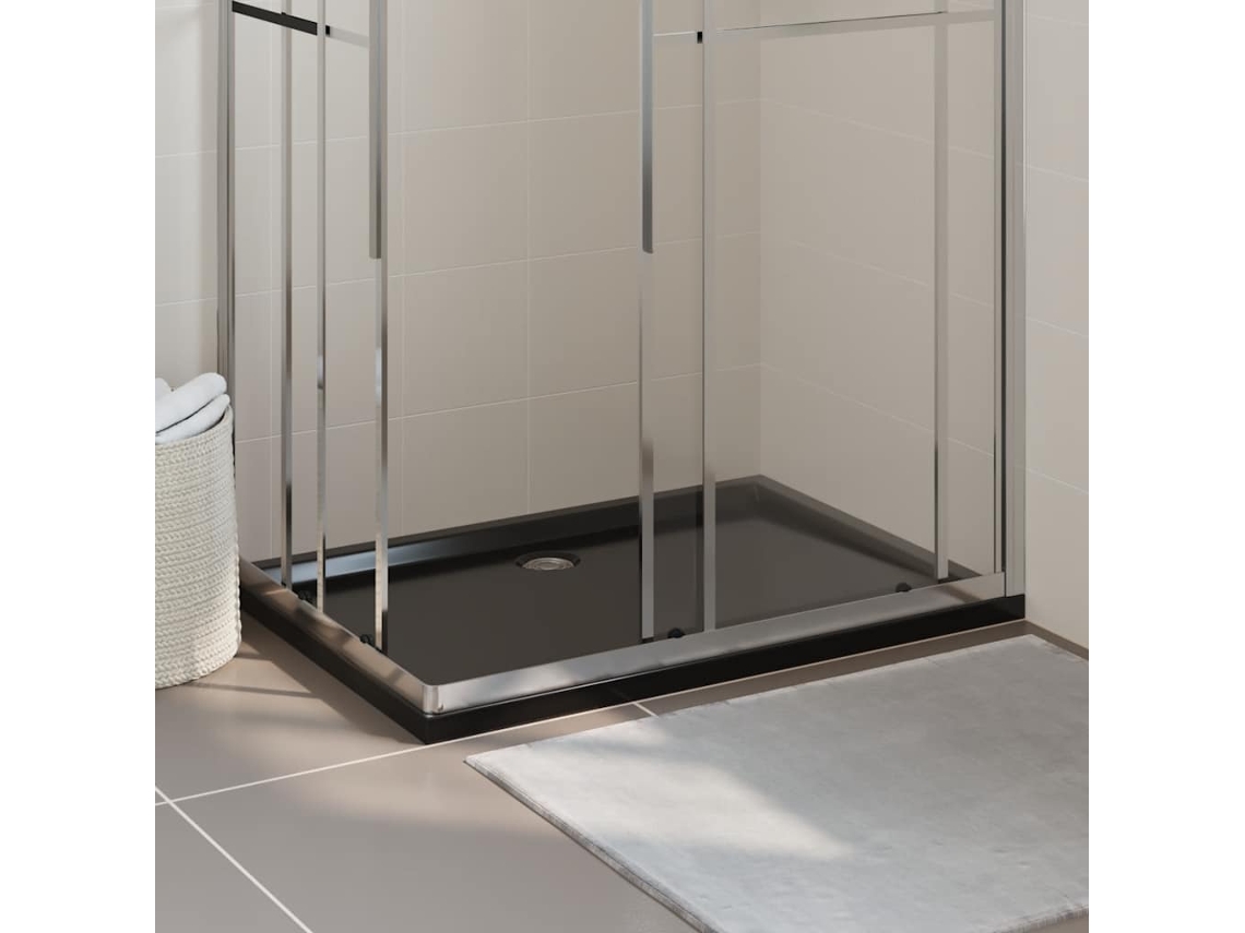 Vidaxl Base de Chuveiro Retangular 80x110 Cm Abs Preto