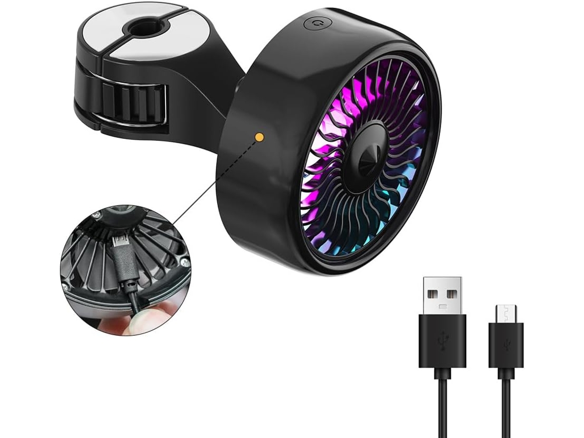 Ventilador De Carro Kwak Com Luz Led, Ventilador Usb Para Banco Traseiro, 3 Velocidades De Vento Forte, Motor Sem Escova