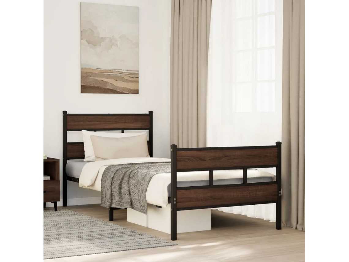 Vidaxl Cama Sem Colchão Com Cabeceira E Pés 100x200 Cm