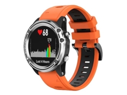 Pulseira Garmin Quatix 5 De 22 Mm, Silicone Bicolor, Laranja E Preto