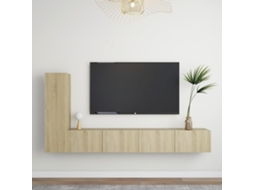 Vidaxl 3pcs Conjunto de Móveis de Tv Derivados Madeira Carvalho Sonoma
