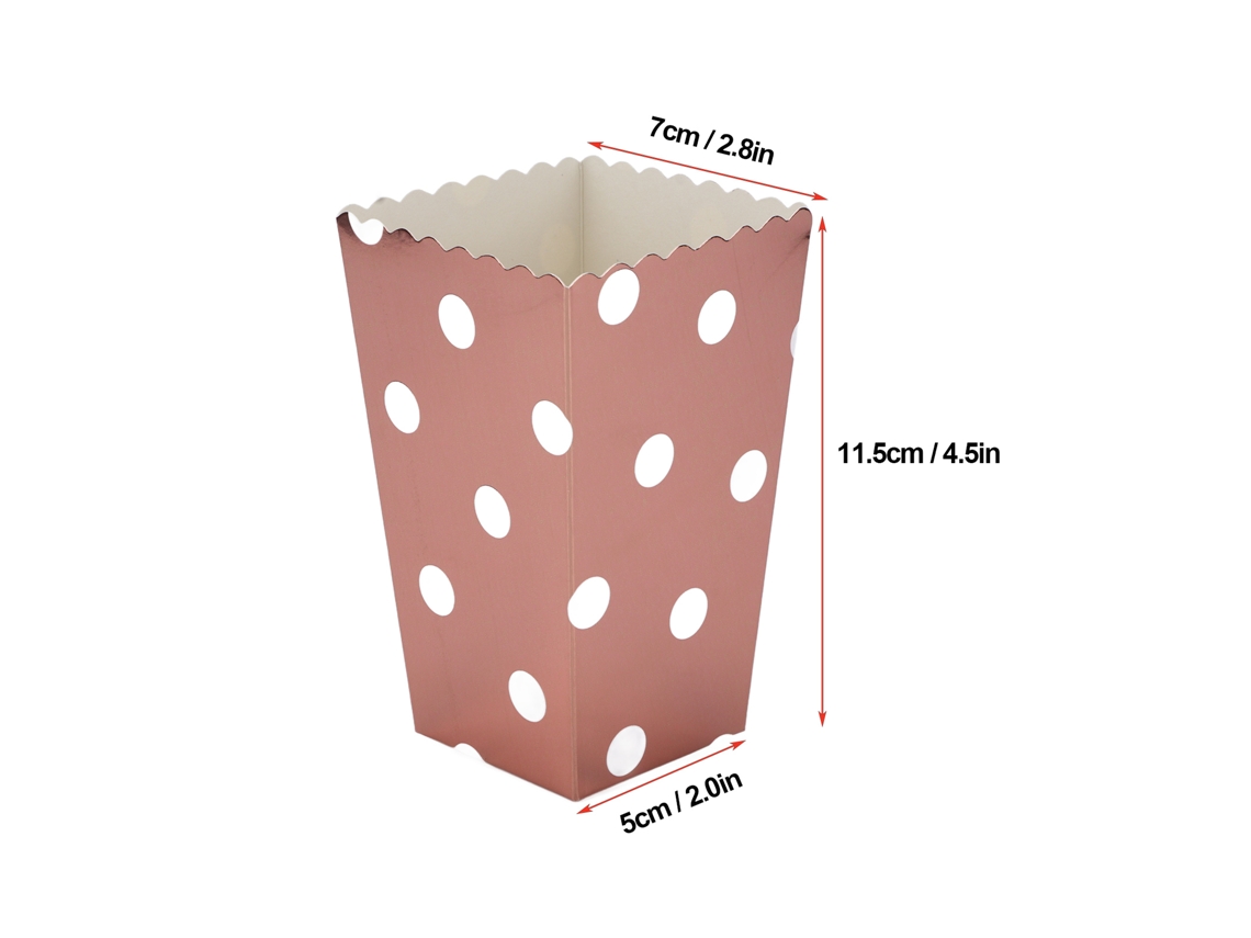 36 Cajas De Palomitas De Maíz De Papel Con Apertura Superior, Capacidad Grande, Ligero Y Portátil, Color Oro Rosa