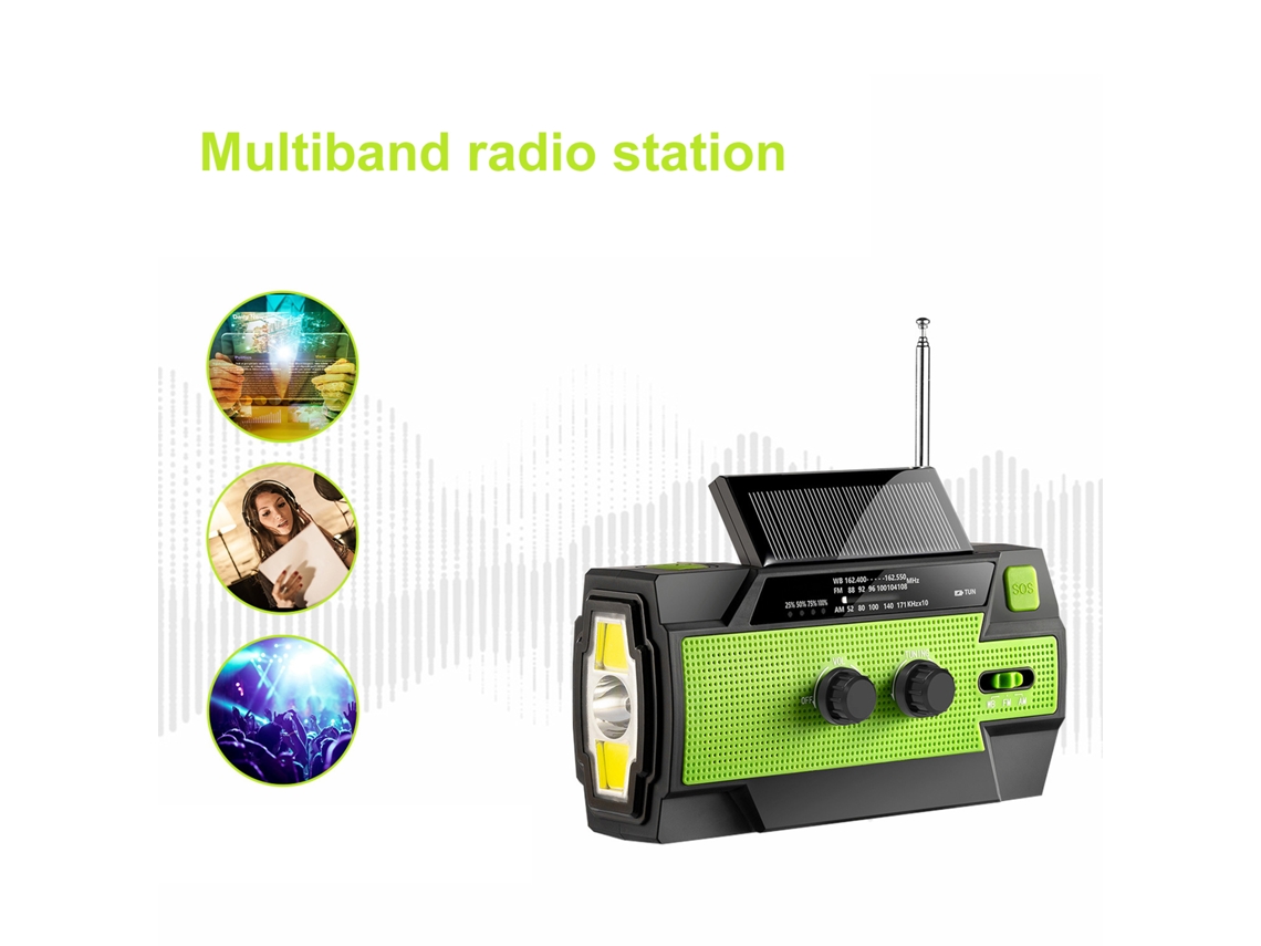 Rádio Emergência LAXISCREED Am/fm/noaa Solar Lanterna Sensor