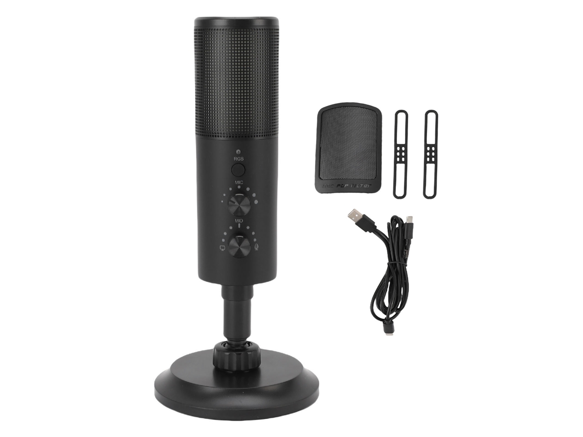 Subwoofer Com Luz Rgb Ativa Alto-falante Para Computador Desktop Com Fio Usb Preto Branco